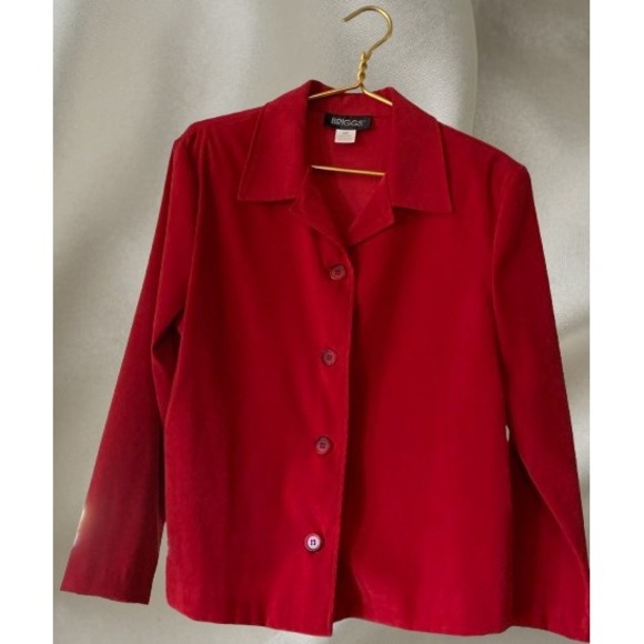 BRIGGS PETITE Jackets & Blazers - BRIGGS PETITE Red Button Front Jacket Blazer Women's MP